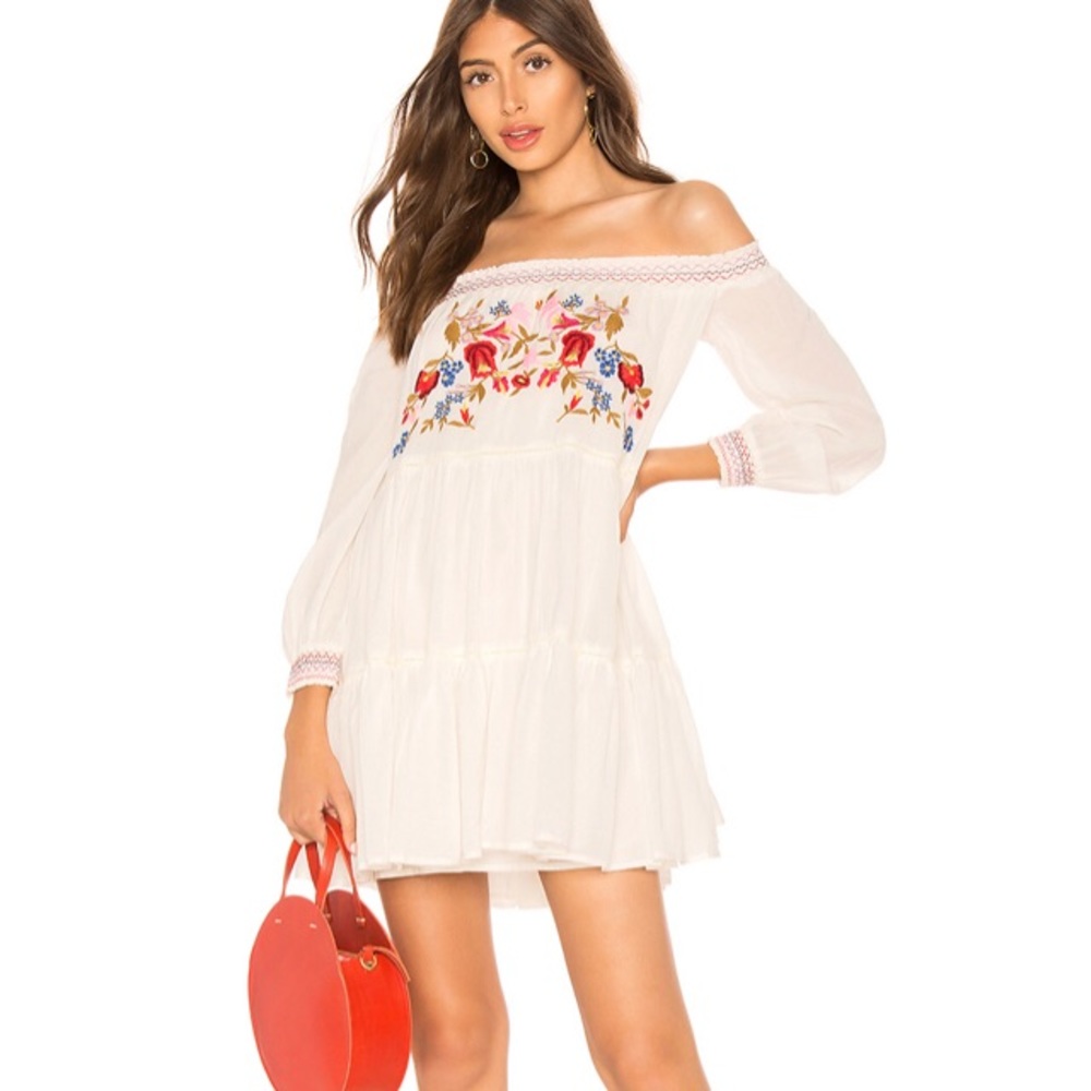 NWT Embroidered Floral Mini Dress